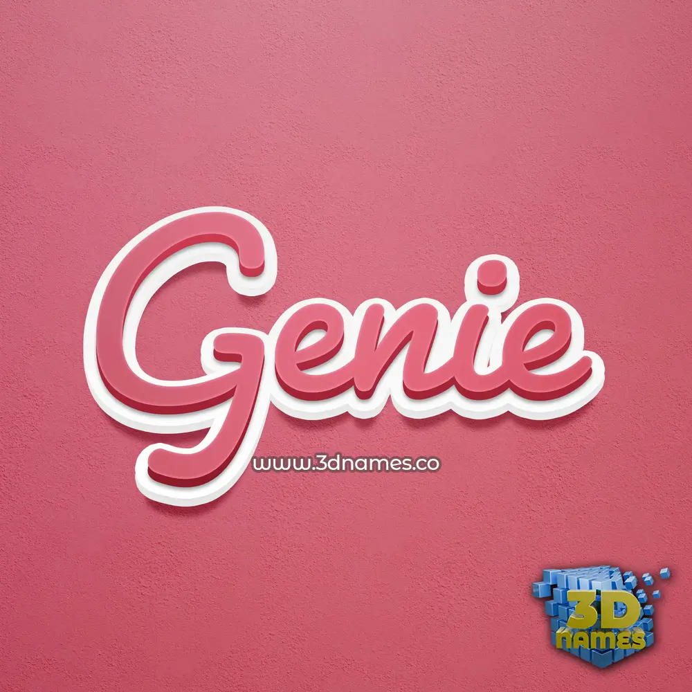 genie in Red Scribble style - 3D name wallpaper