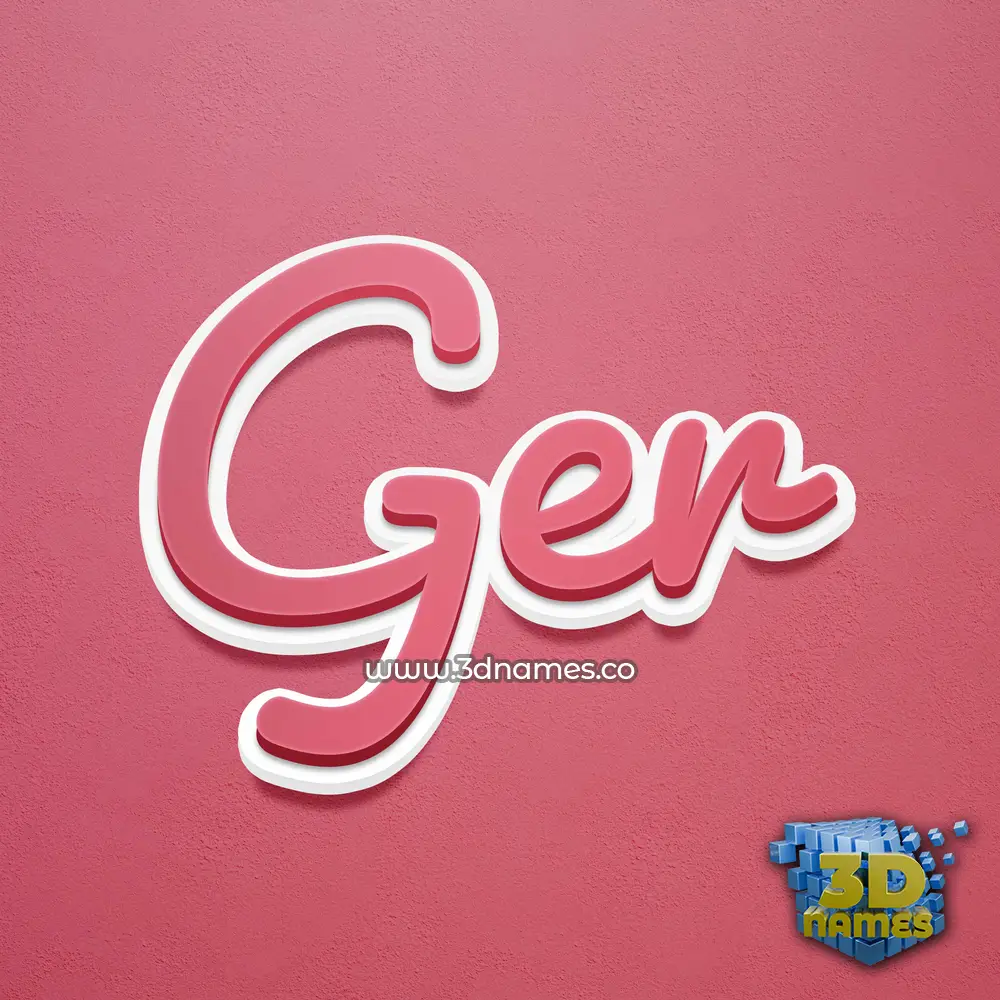 ger in Red Scribble style - 3D name wallpaper
