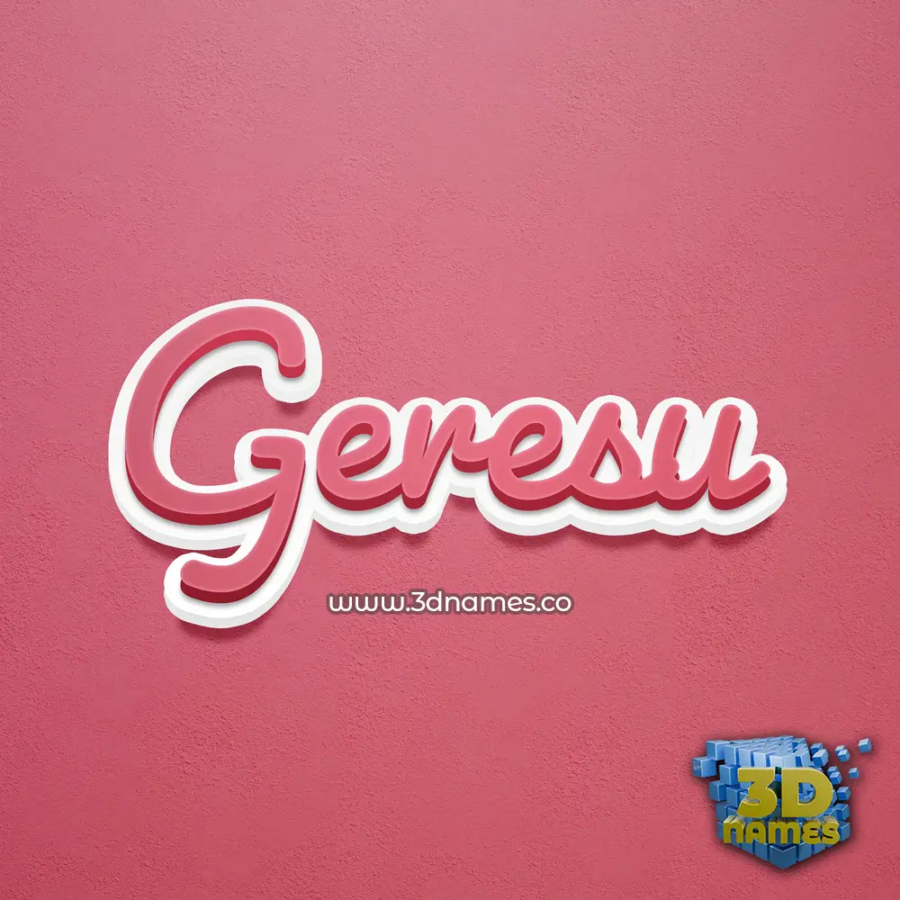 geresu in Red Scribble style - 3D name wallpaper