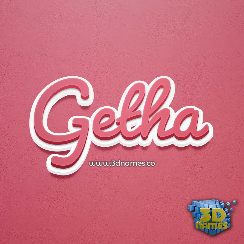 getha in Red Scribble style - 3D name wallpaper getha in Red Scribble style - 3D name wallpaper