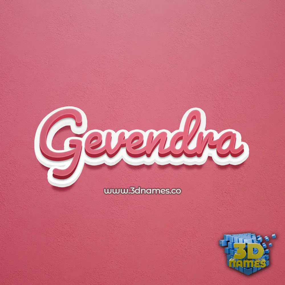 gevendra in Red Scribble style - 3D name wallpaper