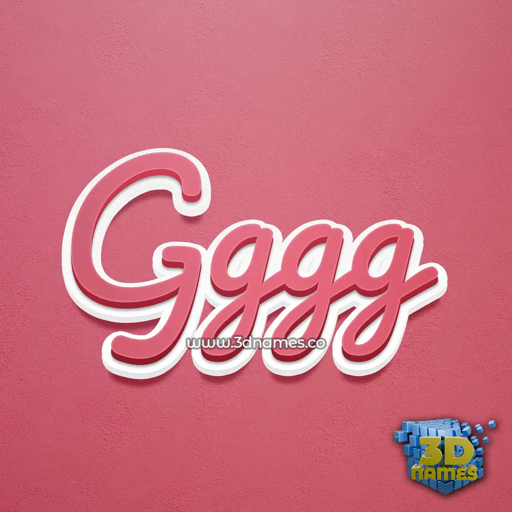 gggg in Red Scribble style - 3D name wallpaper