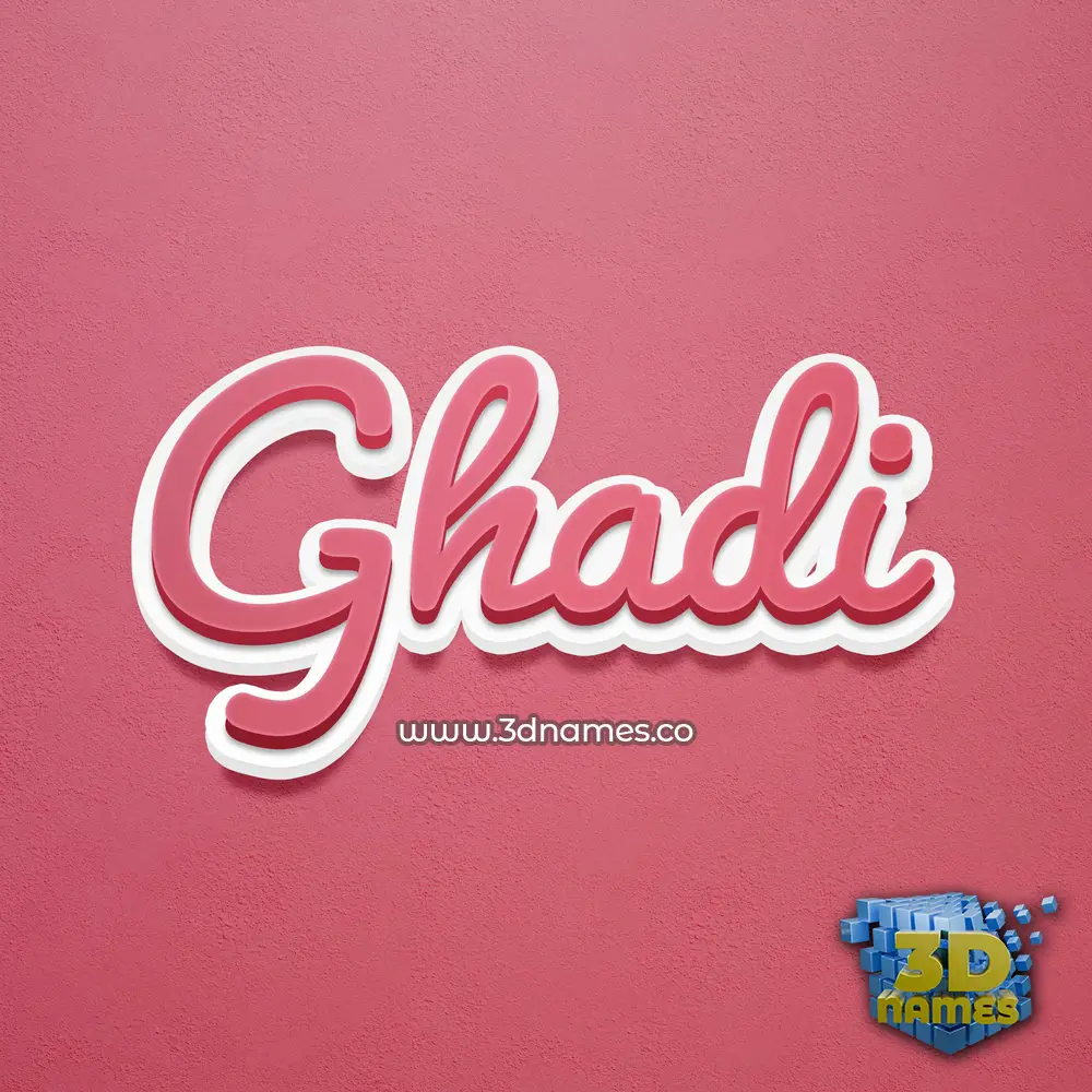 ghadi in Red Scribble style - 3D name wallpaper