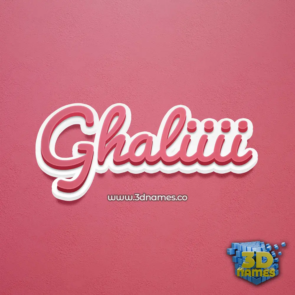 ghaliiii in Red Scribble style - 3D name wallpaper