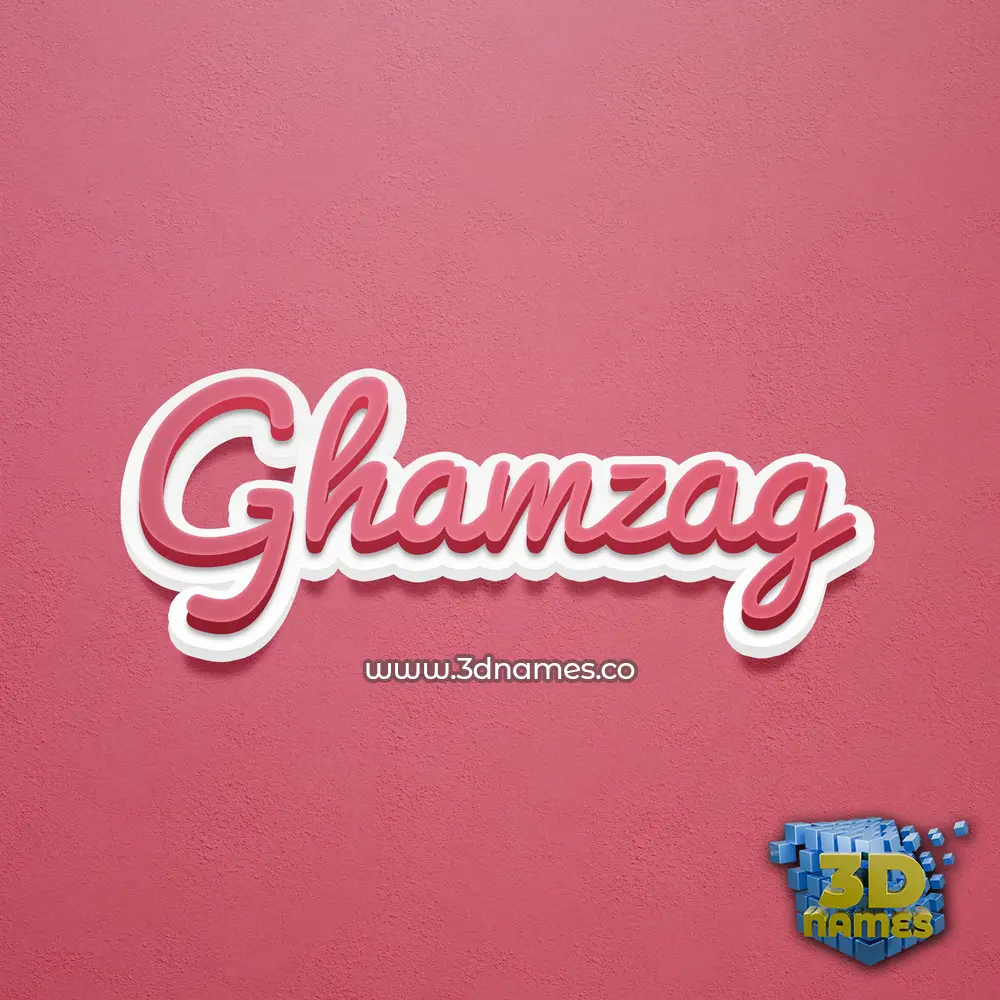ghamzag in Red Scribble style - 3D name wallpaper