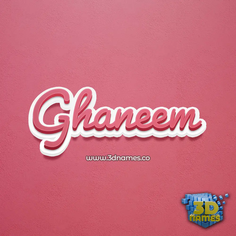 ghaneem in Red Scribble style - 3D name wallpaper
