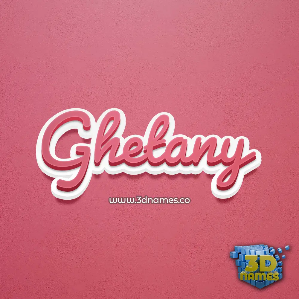 ghetany in Red Scribble style - 3D name wallpaper