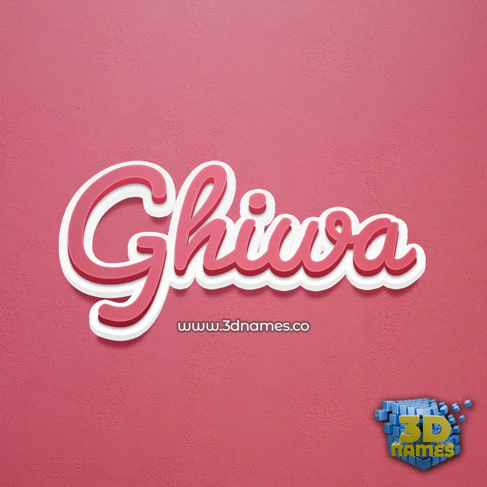 ghiwa in Red Scribble style - 3D name wallpaper
