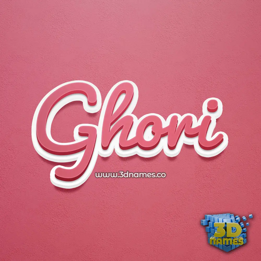 ghori in Red Scribble style - 3D name wallpaper