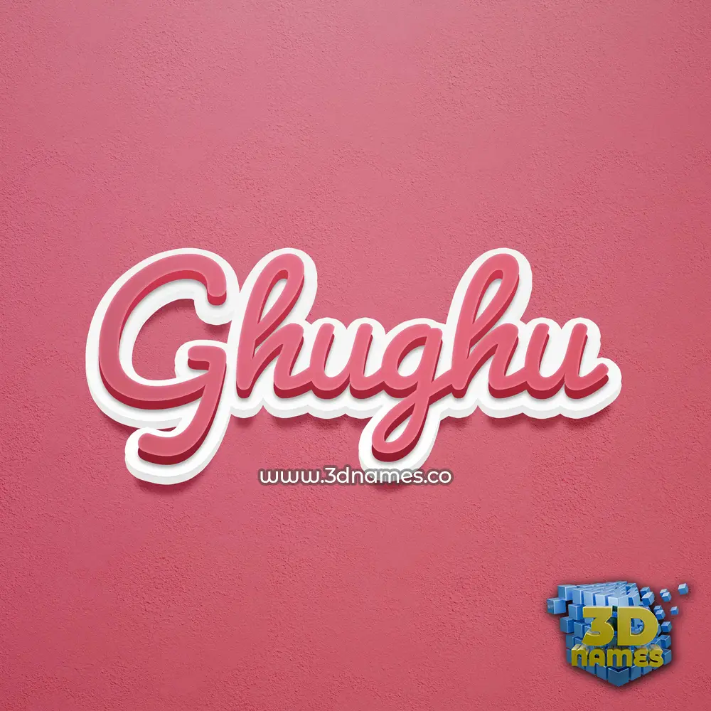 ghughu in Red Scribble style - 3D name wallpaper