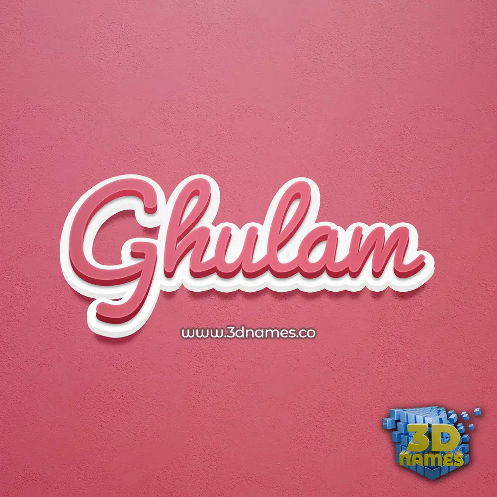 ghulam in Red Scribble style - 3D name wallpaper