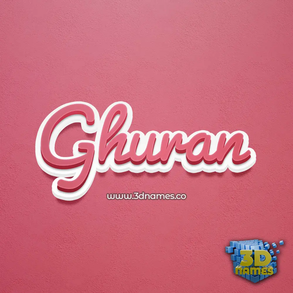 ghuran in Red Scribble style - 3D name wallpaper