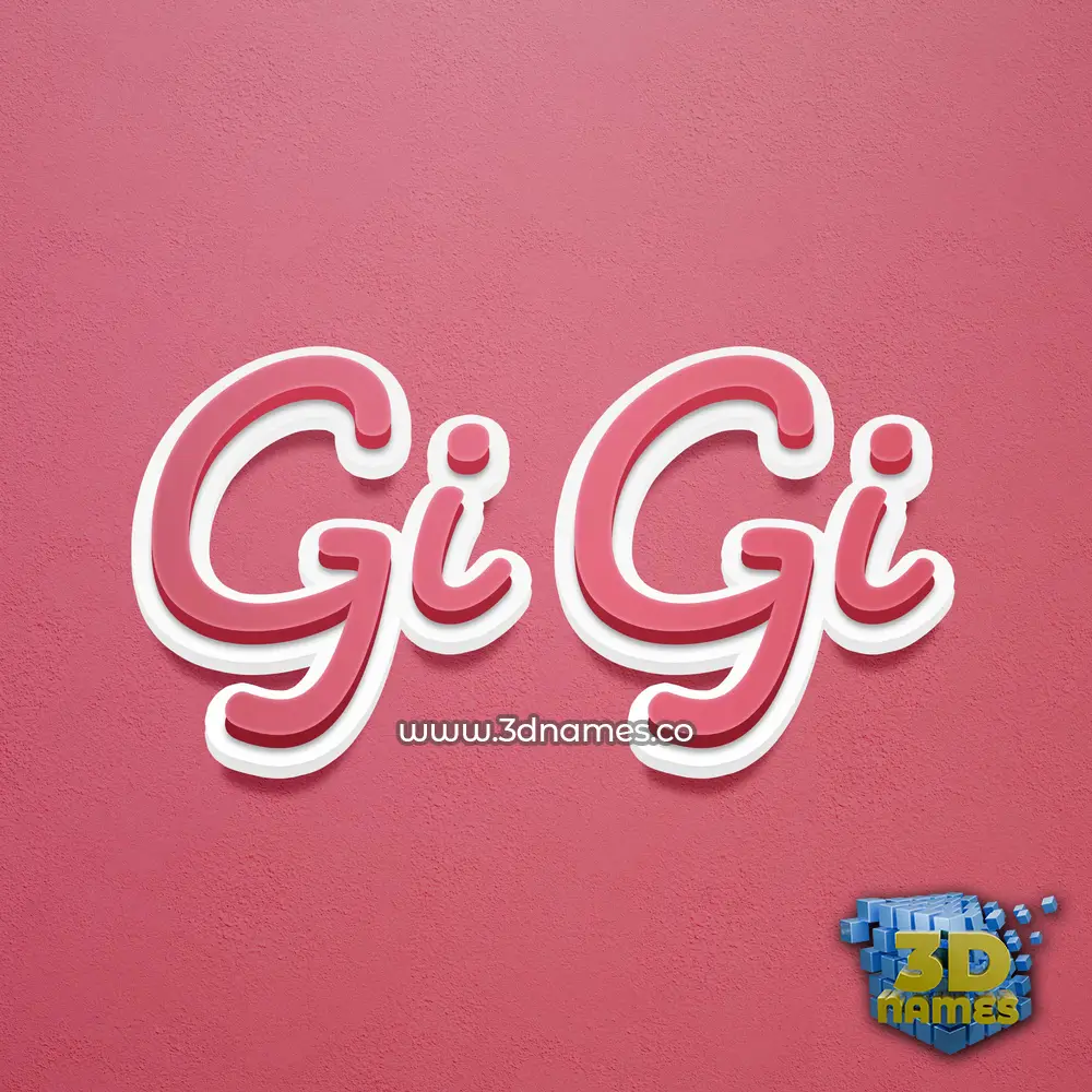 gi gi in Red Scribble style - 3D name wallpaper