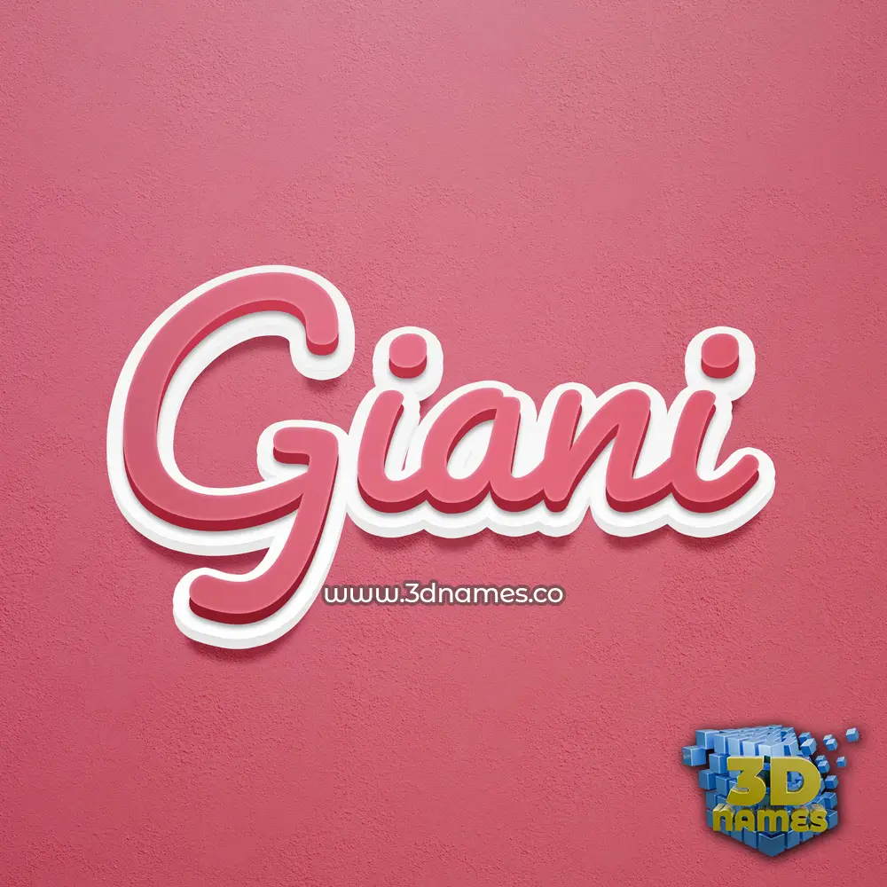 giani in Red Scribble style - 3D name wallpaper