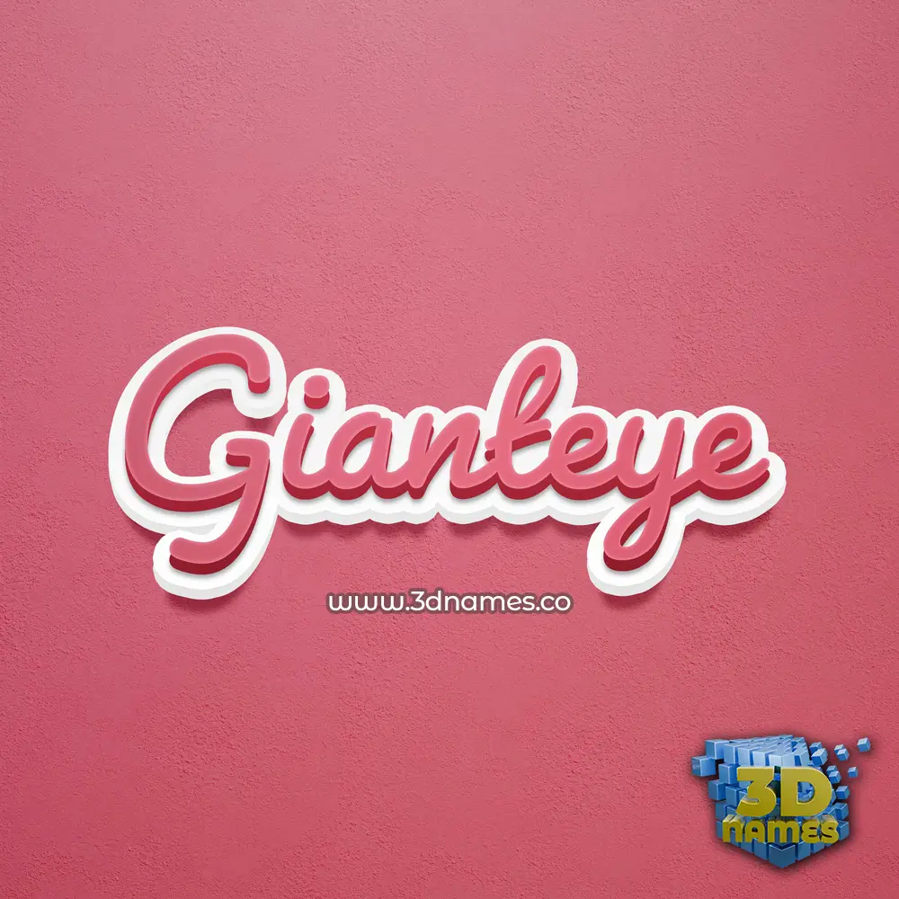 gianteye in Red Scribble style - 3D name wallpaper