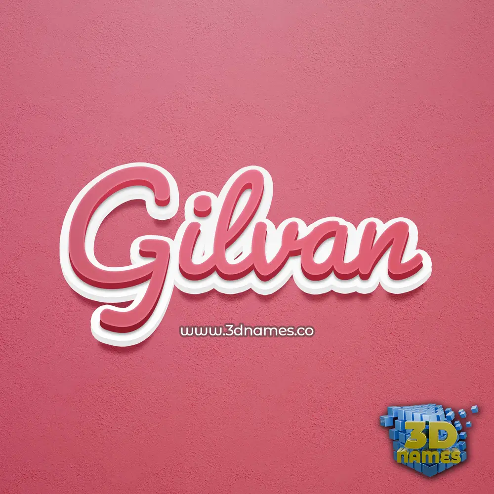 gilvan in Red Scribble style - 3D name wallpaper