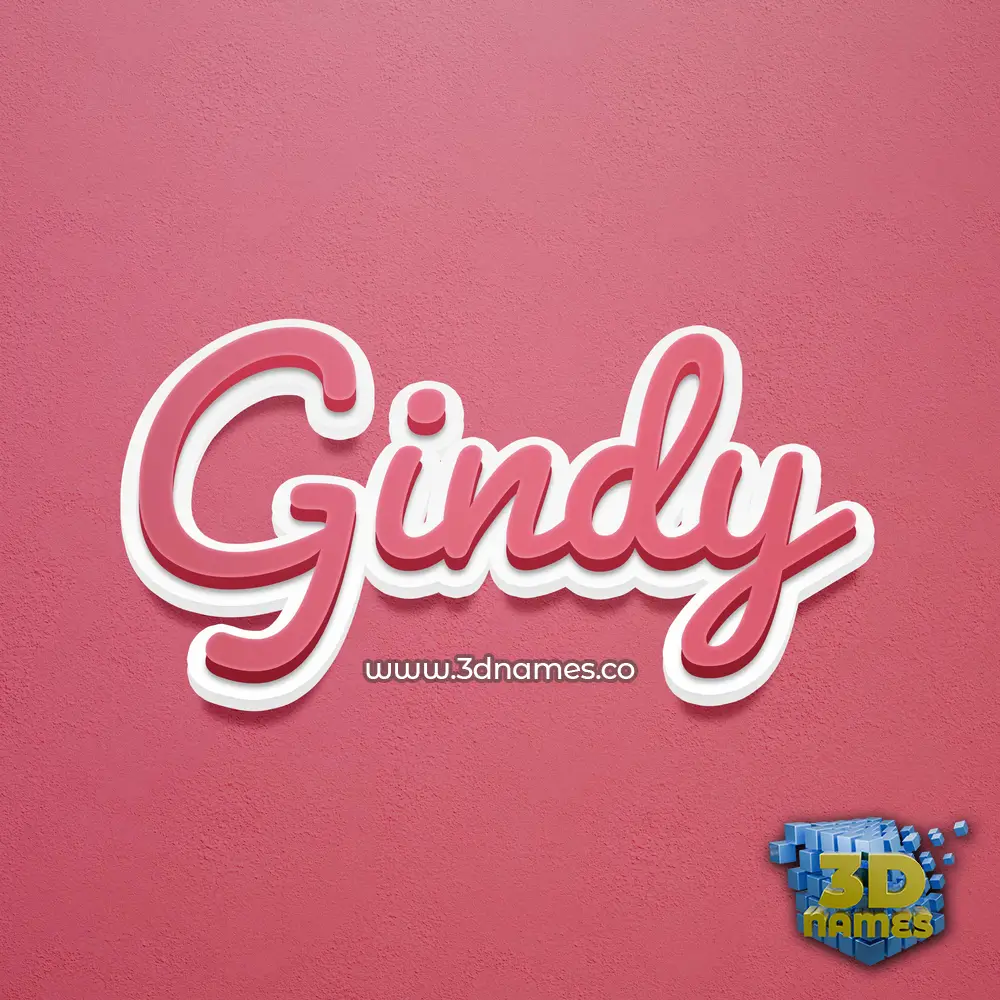 gindy in Red Scribble style - 3D name wallpaper