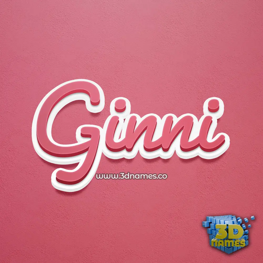 ginni in Red Scribble style - 3D name wallpaper