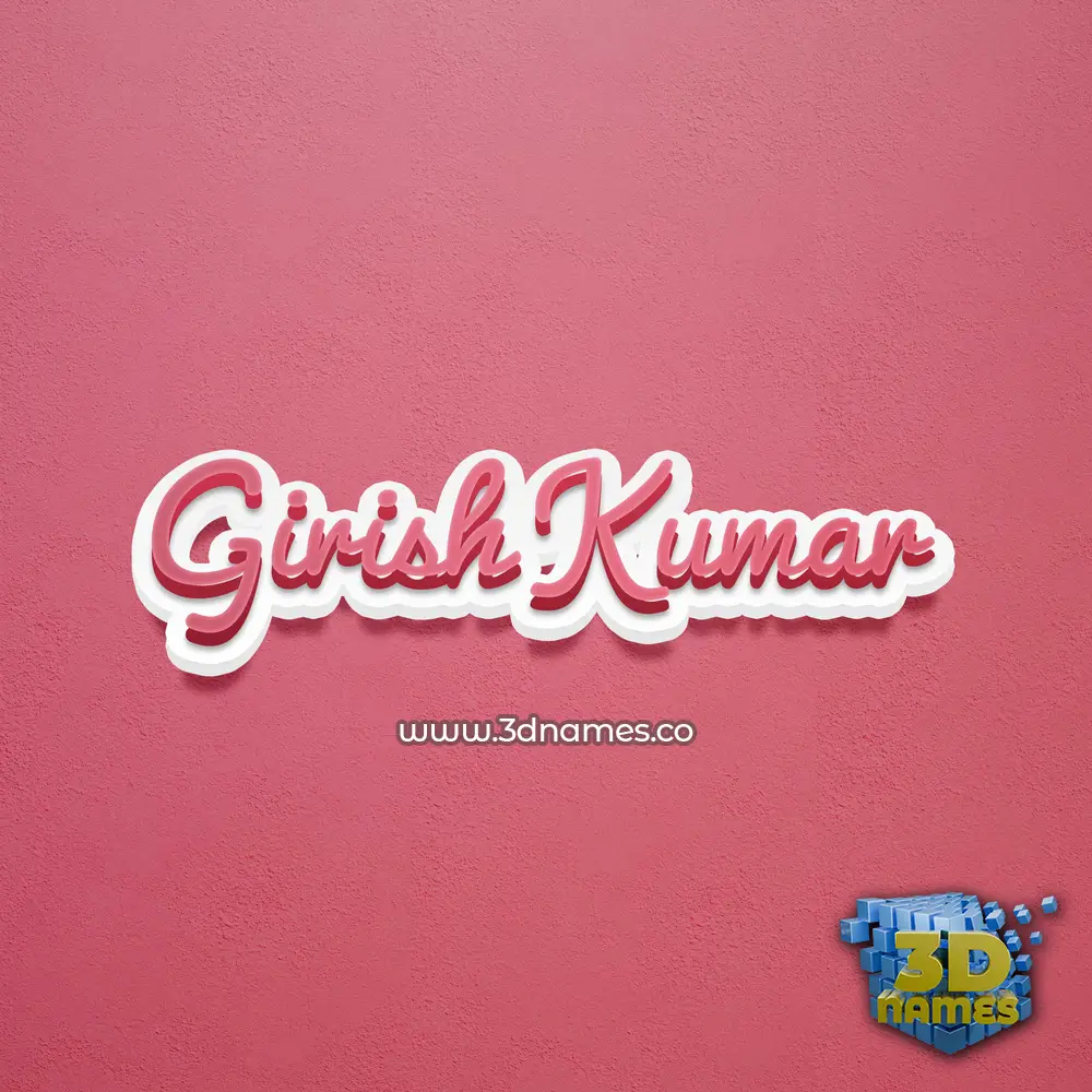 girish kumar in Red Scribble style - 3D name wallpaper