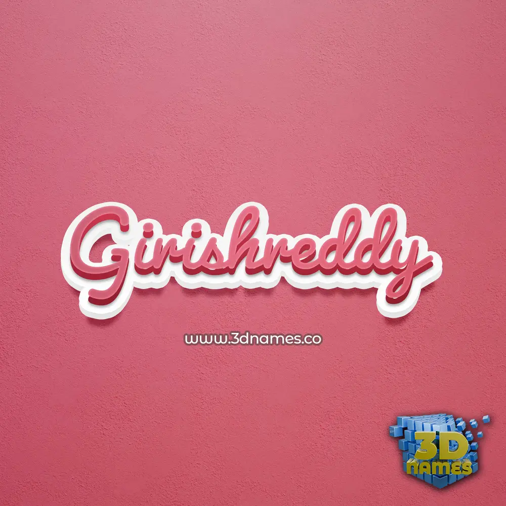 girishreddy in Red Scribble style - 3D name wallpaper