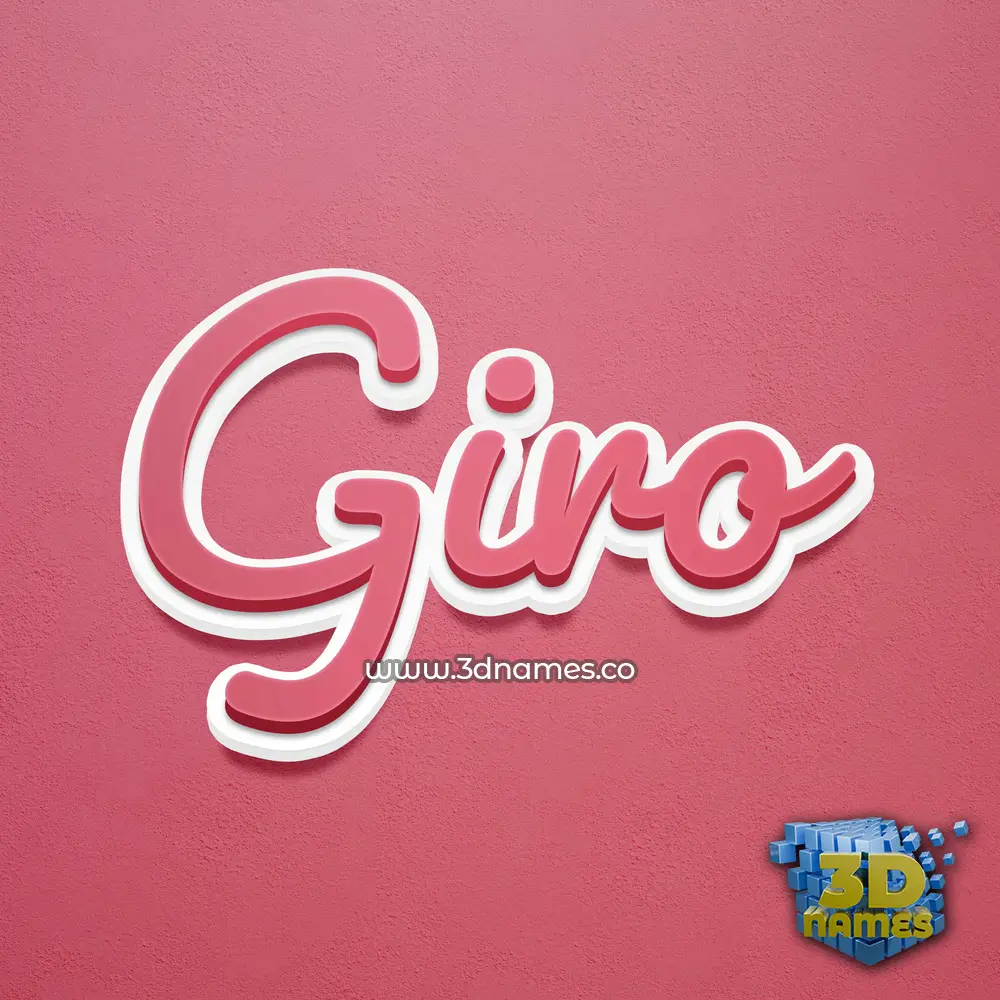giro in Red Scribble style - 3D name wallpaper