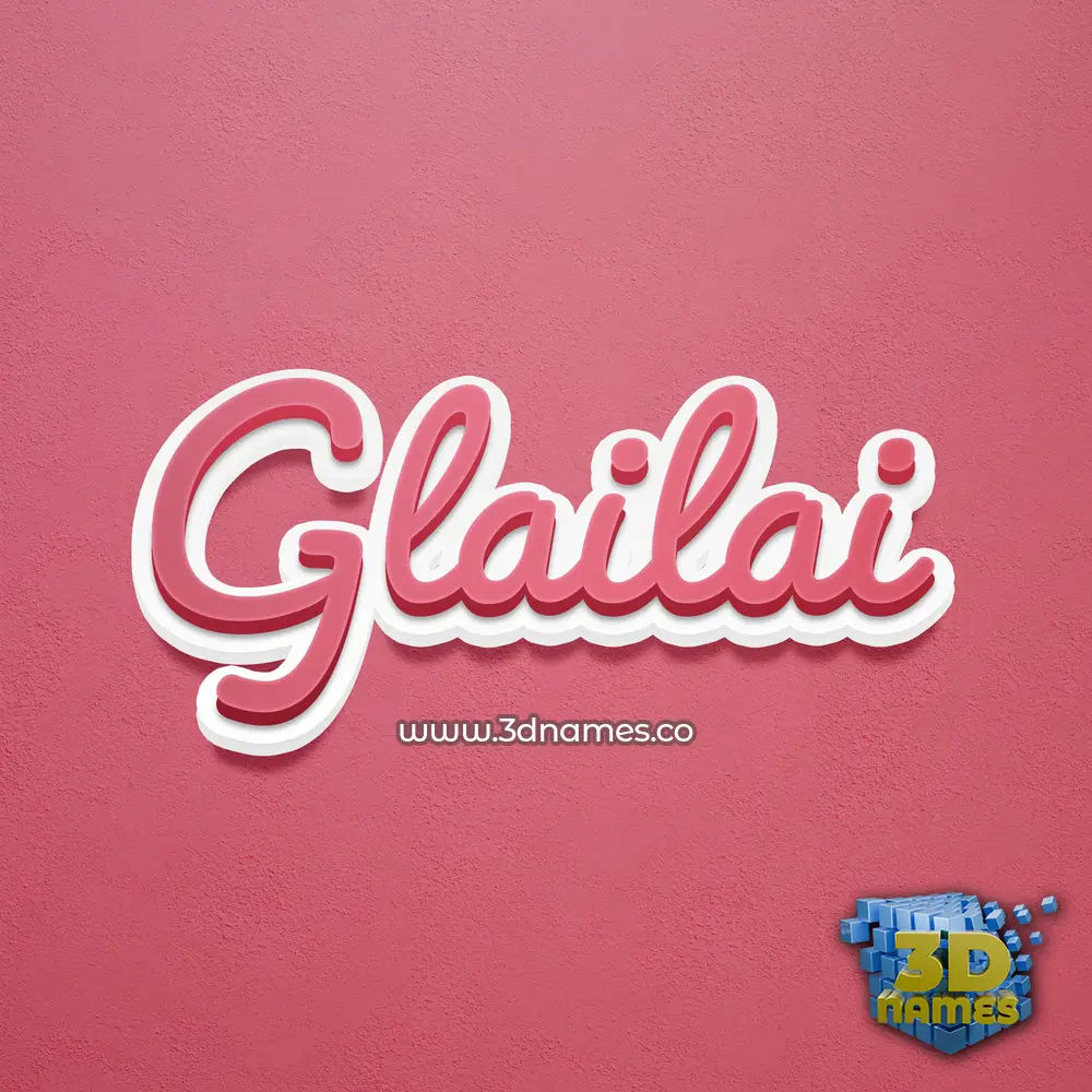 glailai in Red Scribble style - 3D name wallpaper