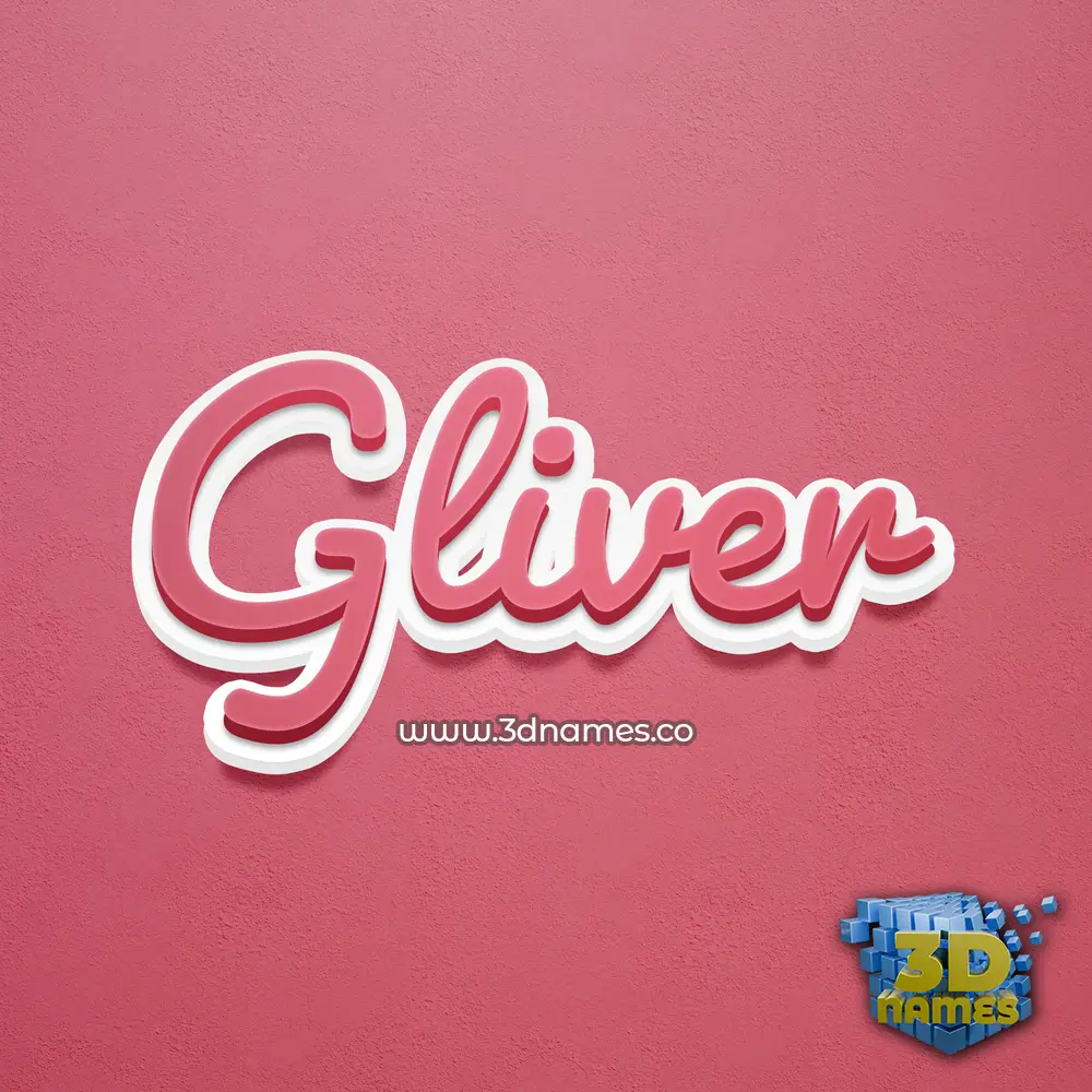 gliver in Red Scribble style - 3D name wallpaper