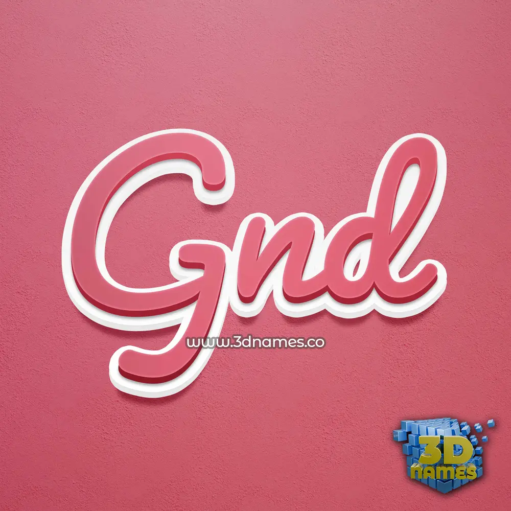 gnd in Red Scribble style - 3D name wallpaper