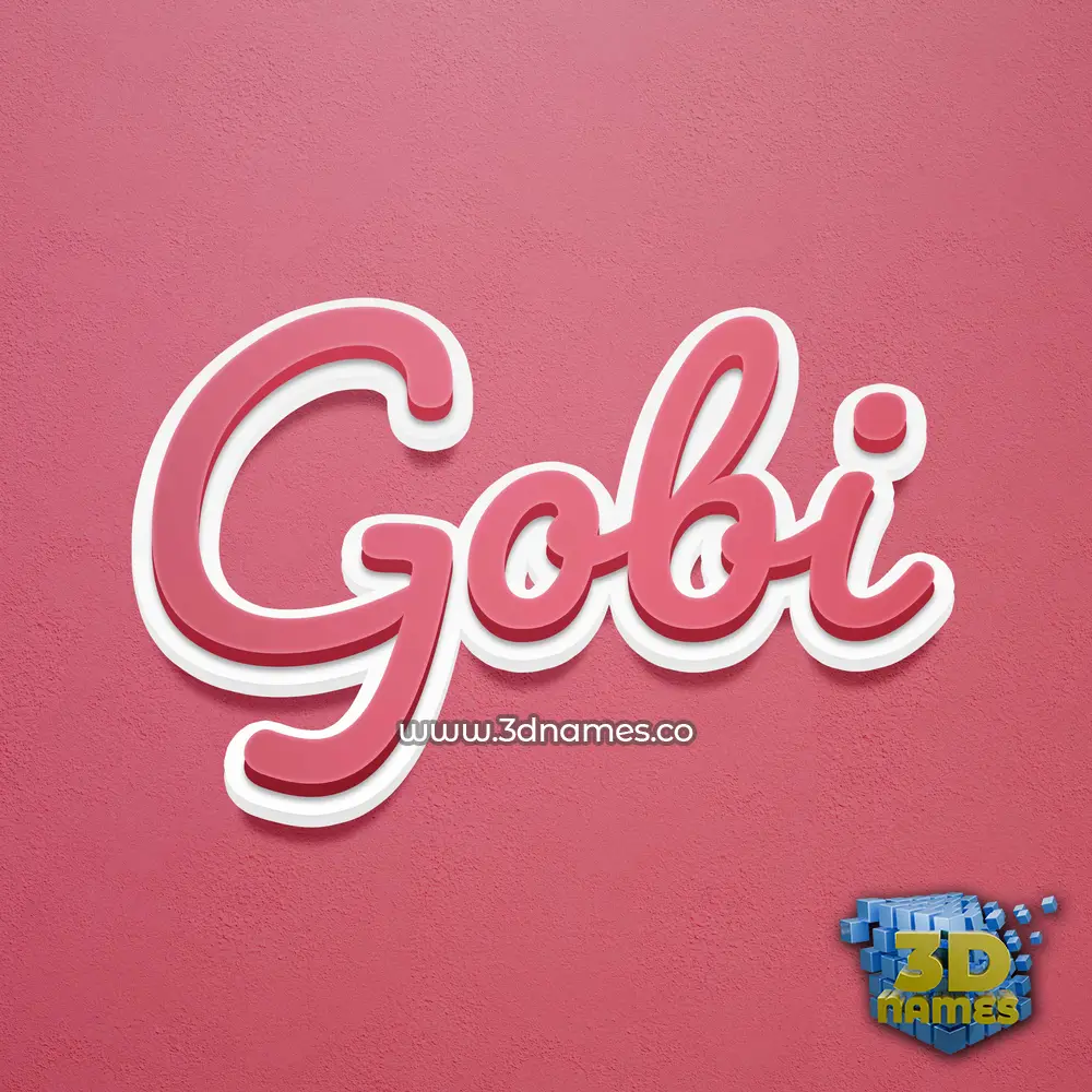 gobi in Red Scribble style - 3D name wallpaper