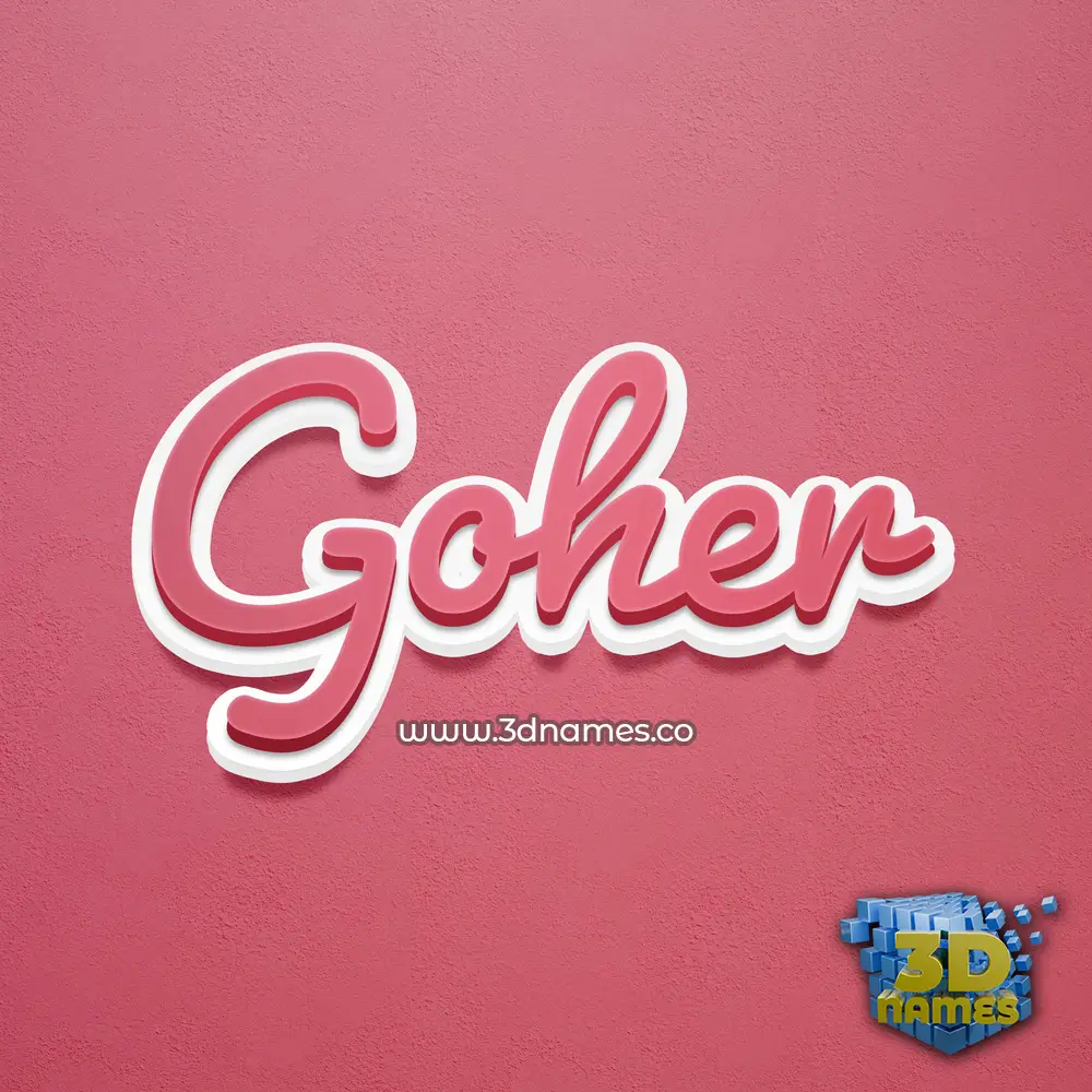 goher in Red Scribble style - 3D name wallpaper