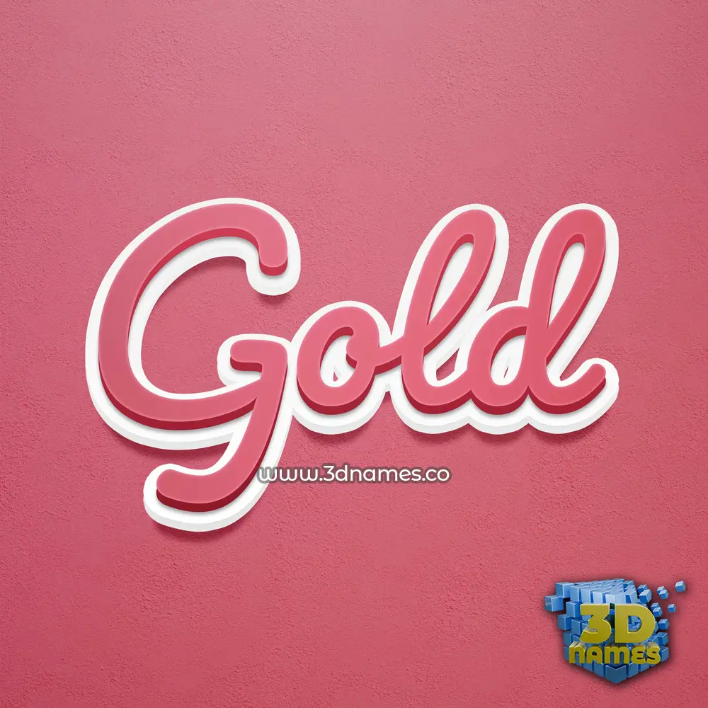 gold in Red Scribble style - 3D name wallpaper