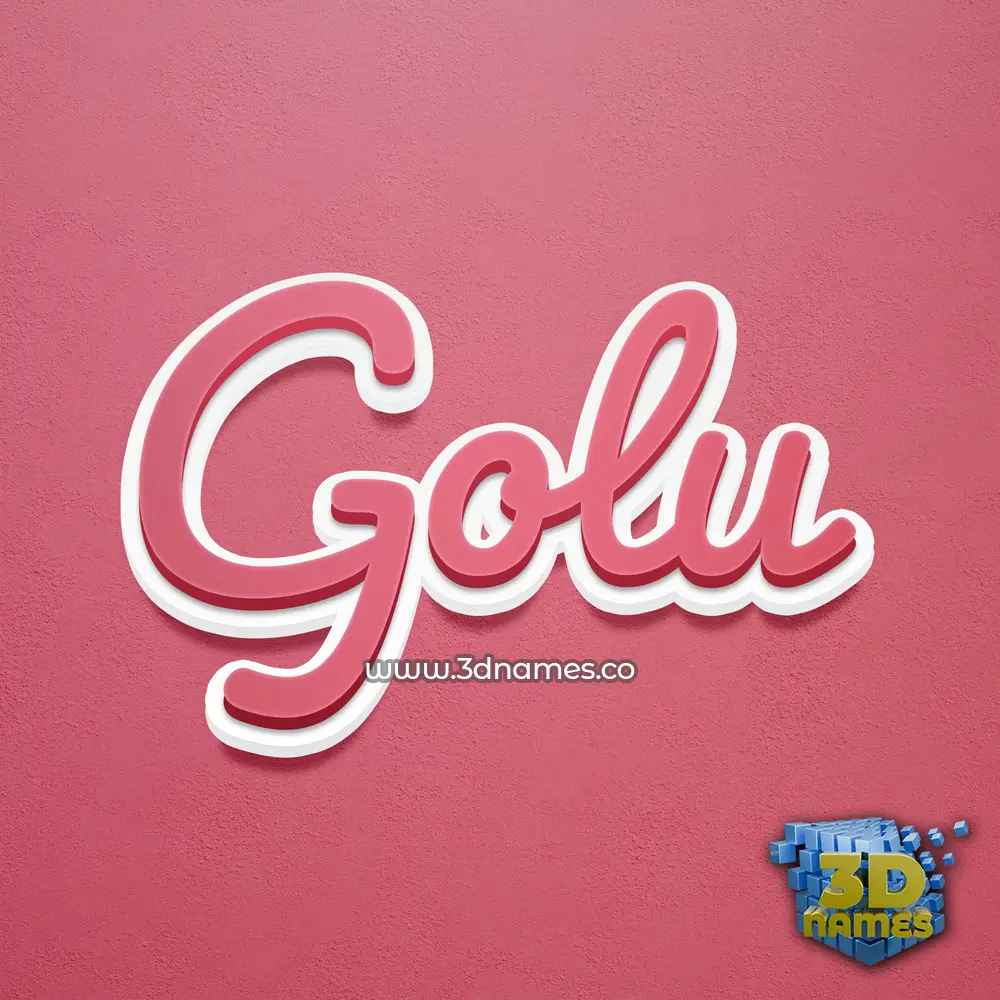 golu in Red Scribble style - 3D name wallpaper