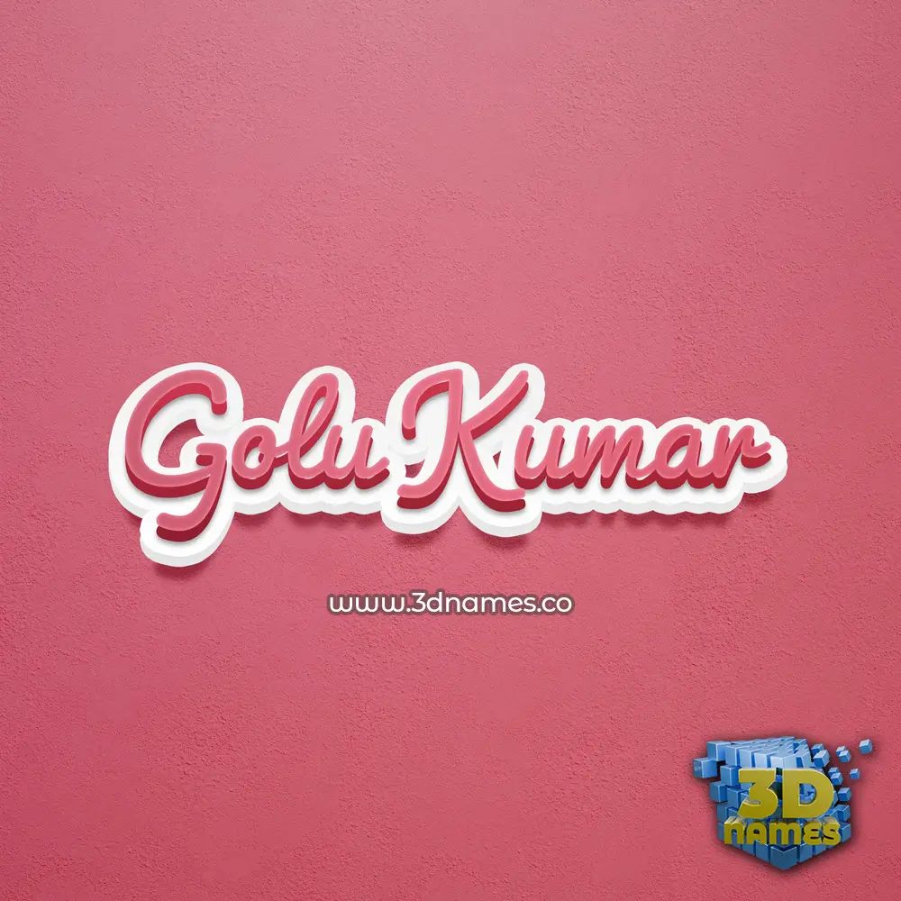 golu kumar in Red Scribble style - 3D name wallpaper