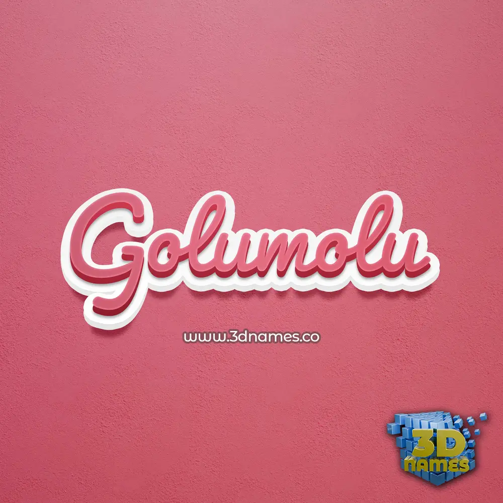 golumolu in Red Scribble style - 3D name wallpaper