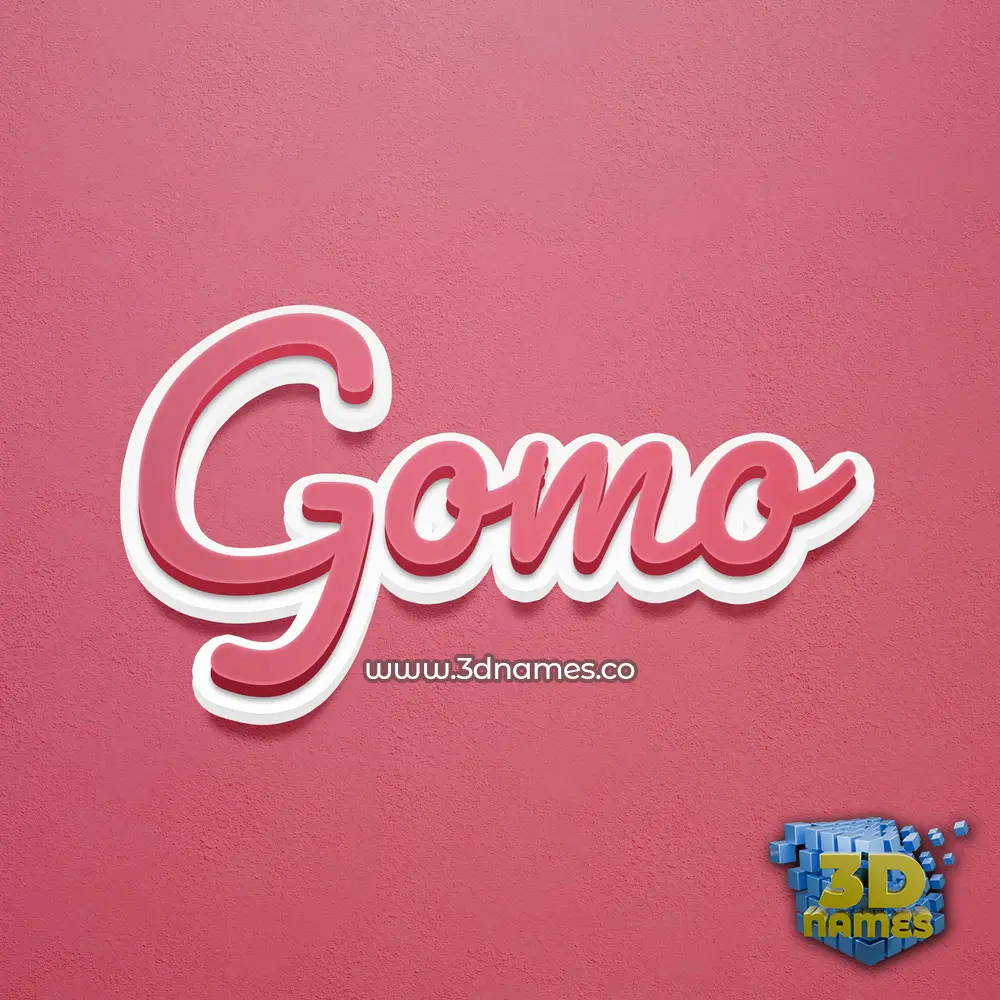 gomo in Red Scribble style - 3D name wallpaper