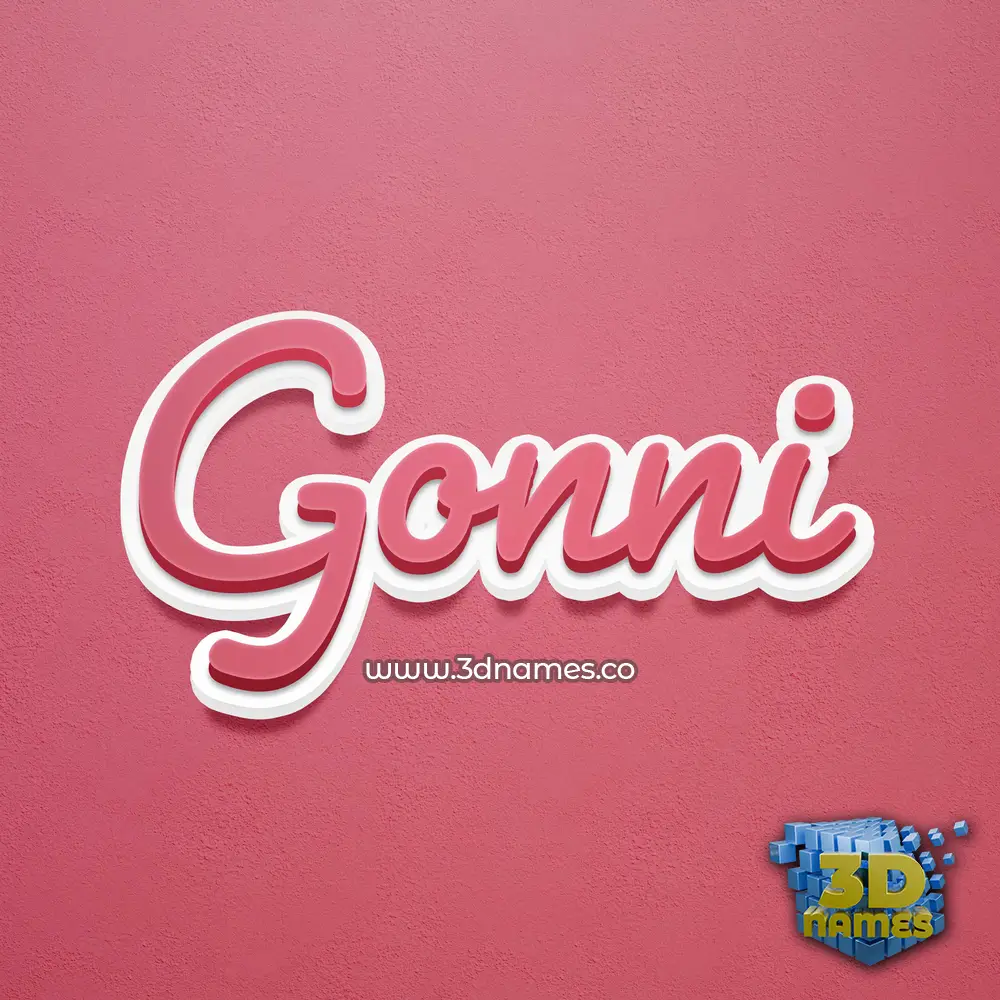 gonni in Red Scribble style - 3D name wallpaper