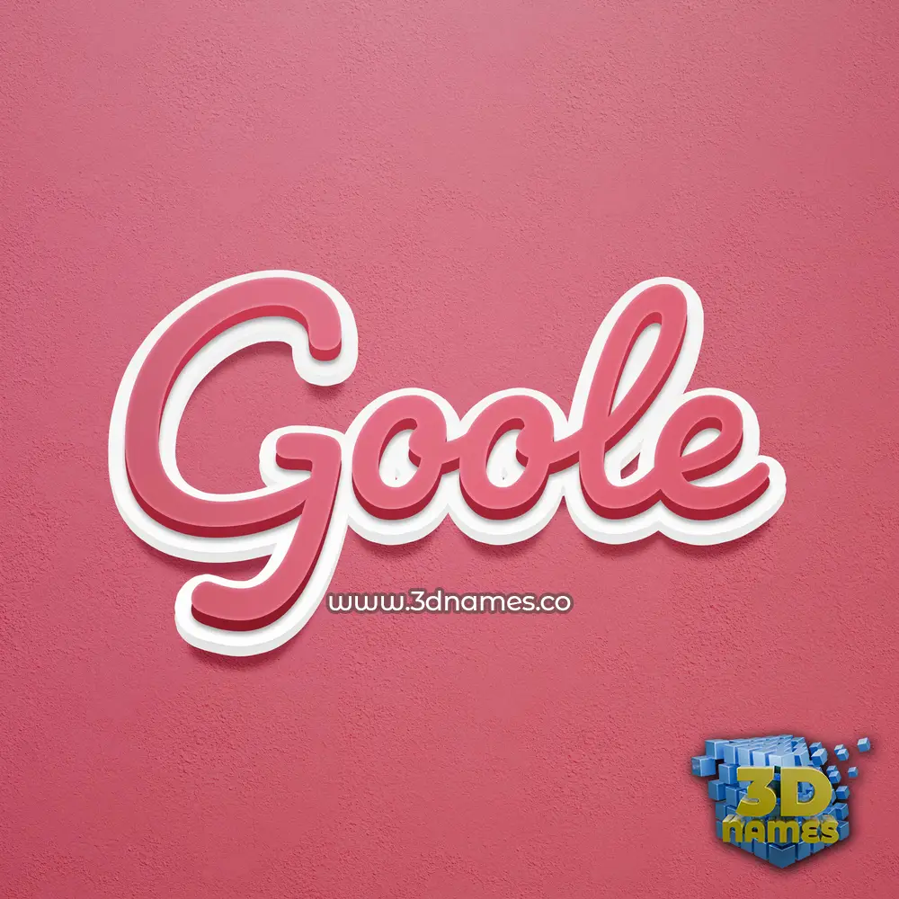 goole in Red Scribble style - 3D name wallpaper