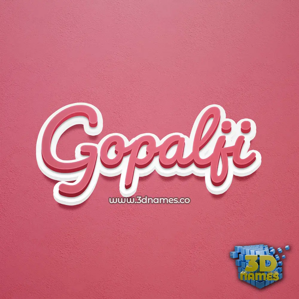 gopalji in Red Scribble style - 3D name wallpaper