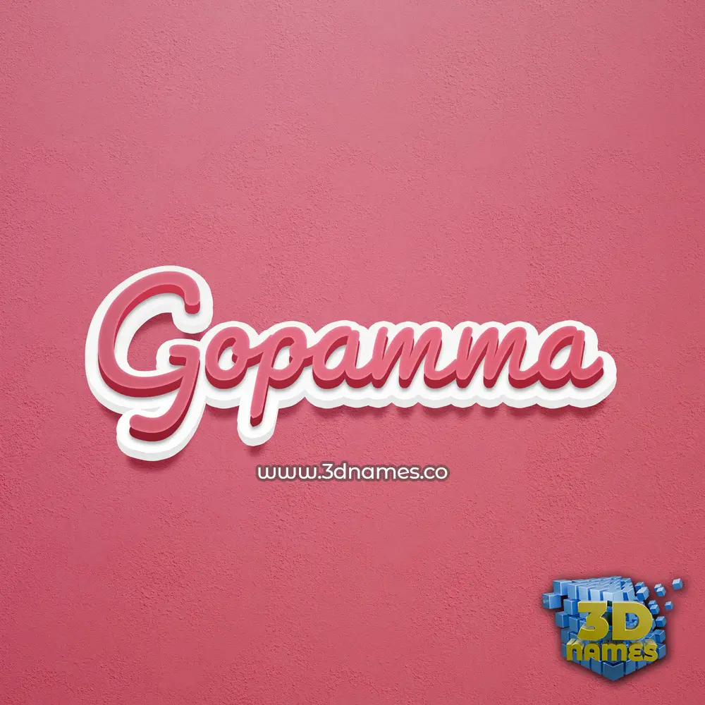 gopamma in Red Scribble style - 3D name wallpaper