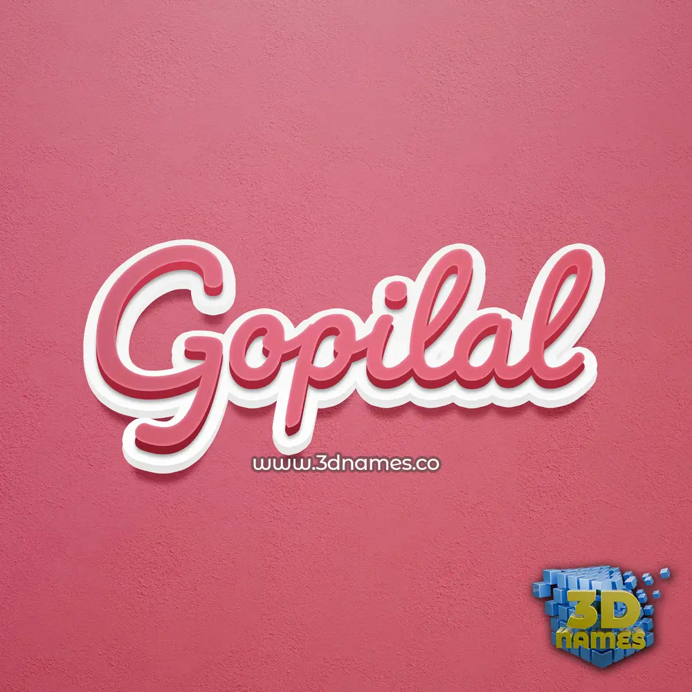 gopilal in Red Scribble style - 3D name wallpaper