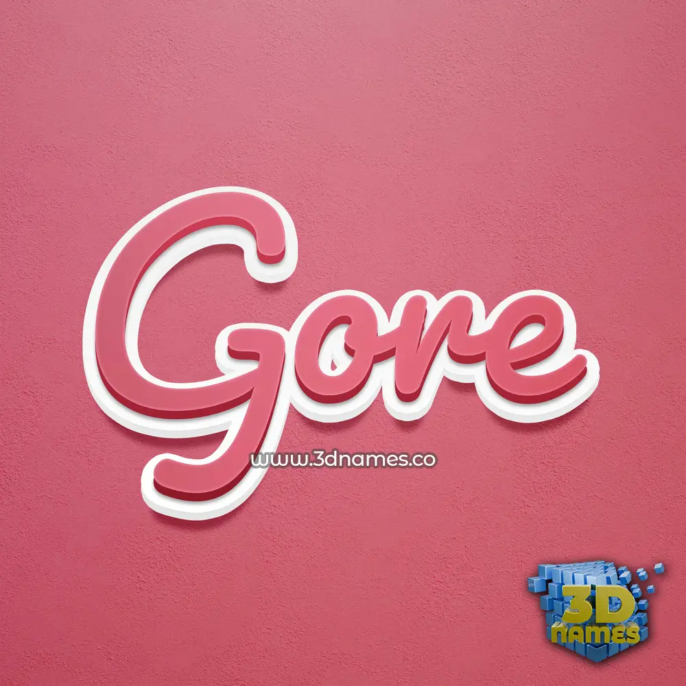 gore in Red Scribble style - 3D name wallpaper