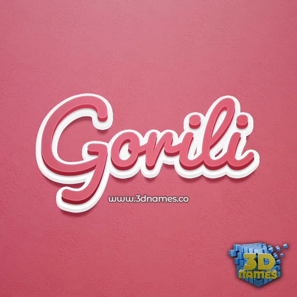 gorili in Red Scribble style - 3D name wallpaper gorili in Red Scribble style - 3D name wallpaper