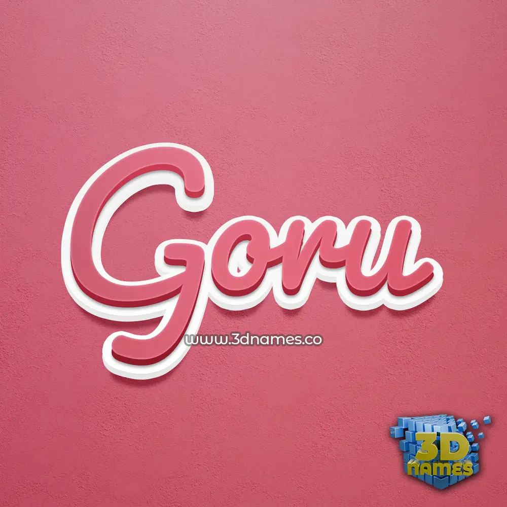 goru in Red Scribble style - 3D name wallpaper