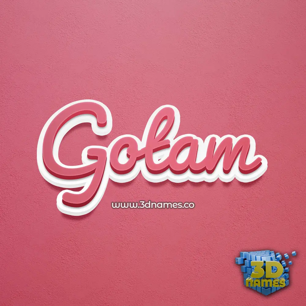 gotam in Red Scribble style - 3D name wallpaper