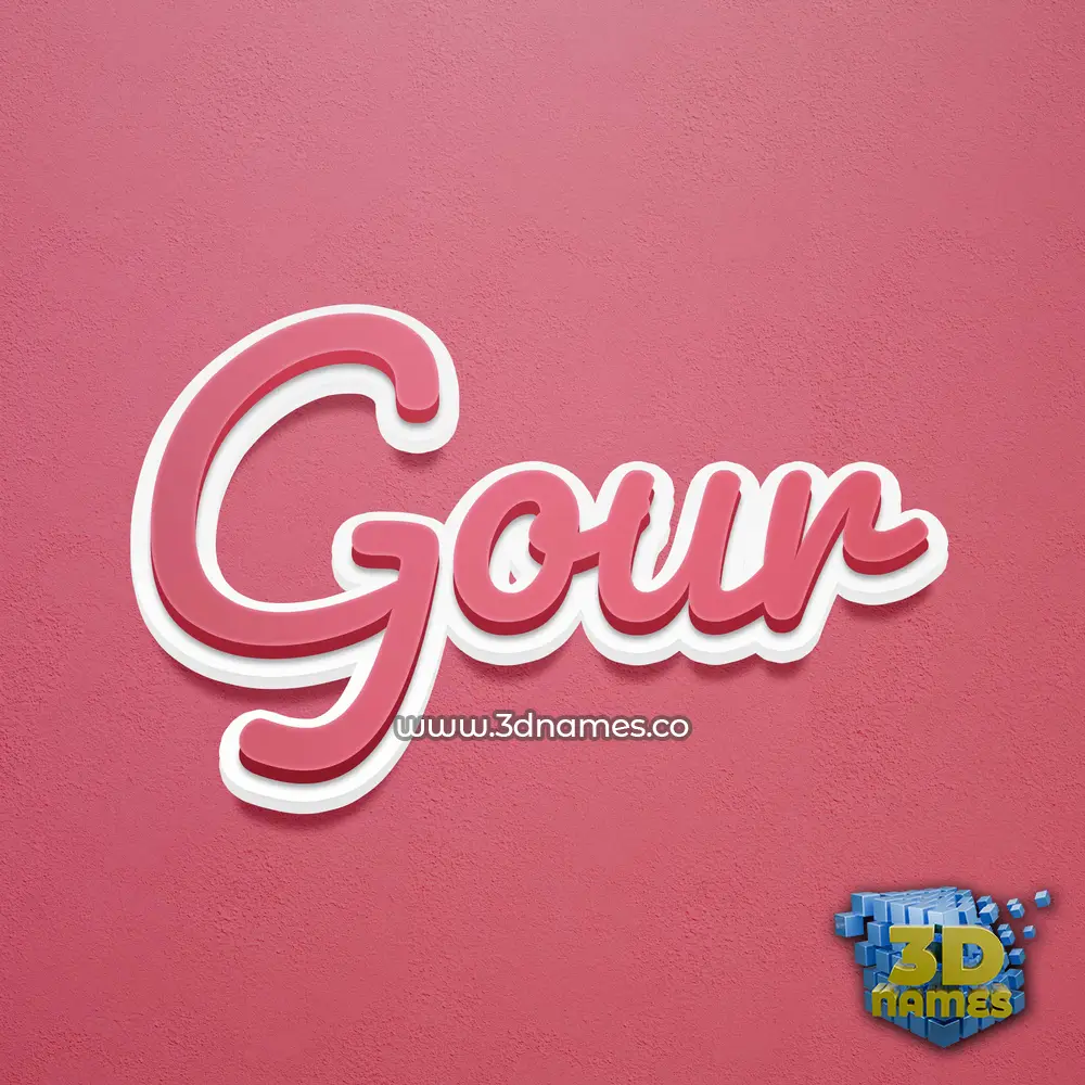 gour in Red Scribble style - 3D name wallpaper