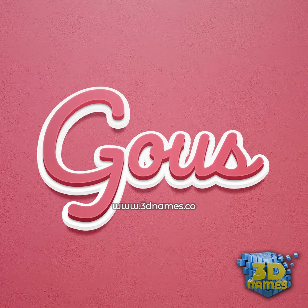 gous in Red Scribble style - 3D name wallpaper