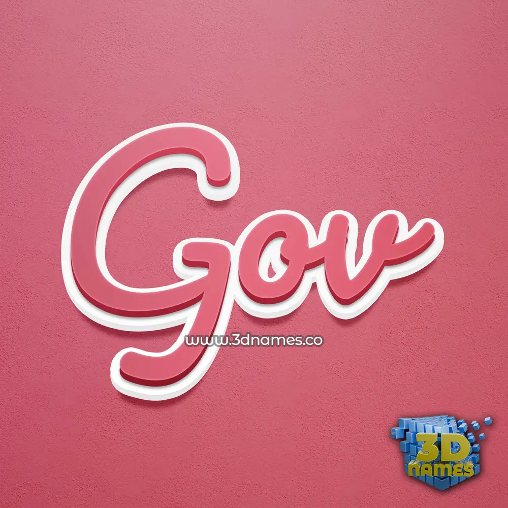 gov in Red Scribble style - 3D name wallpaper gov in Red Scribble style - 3D name wallpaper