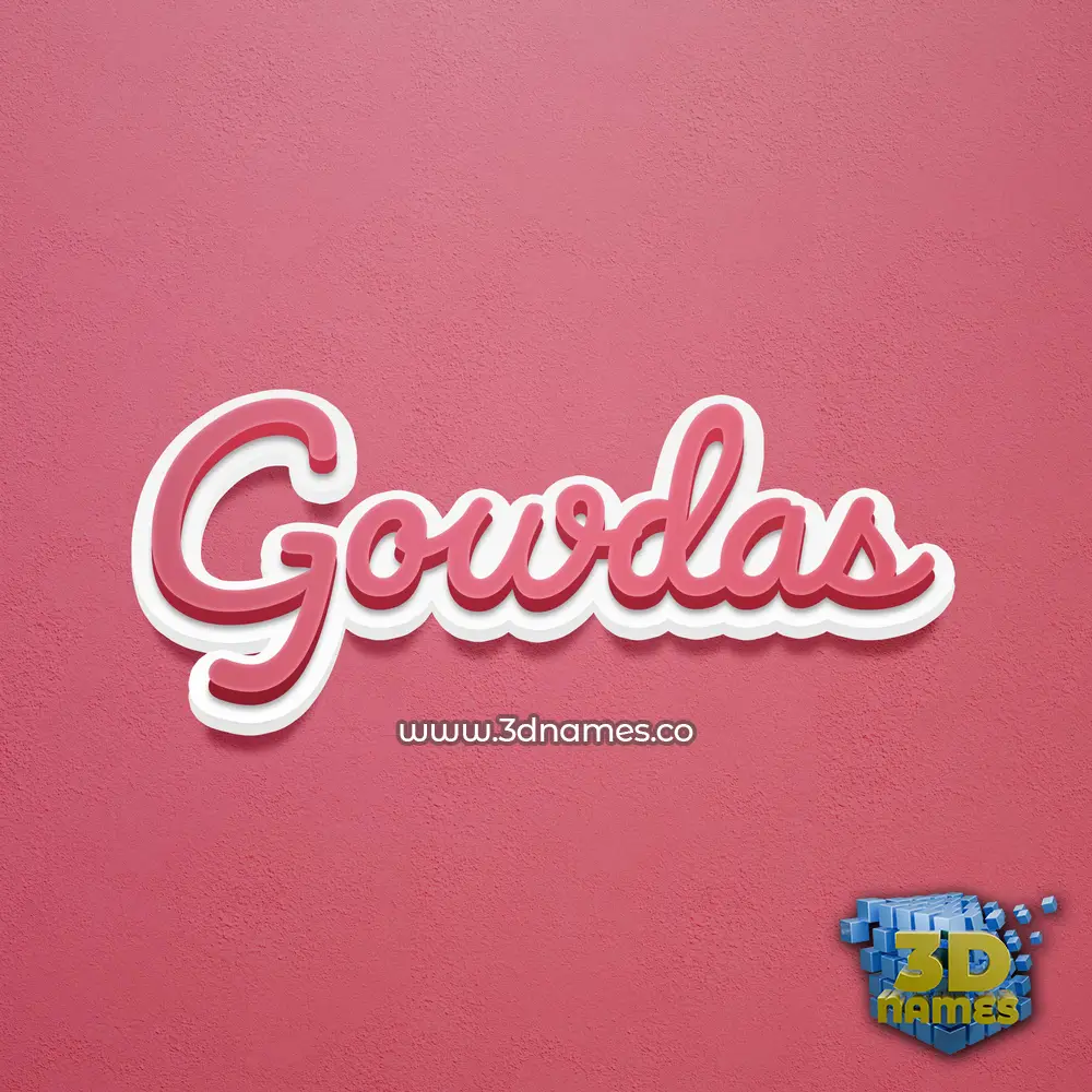 gowdas in Red Scribble style - 3D name wallpaper
