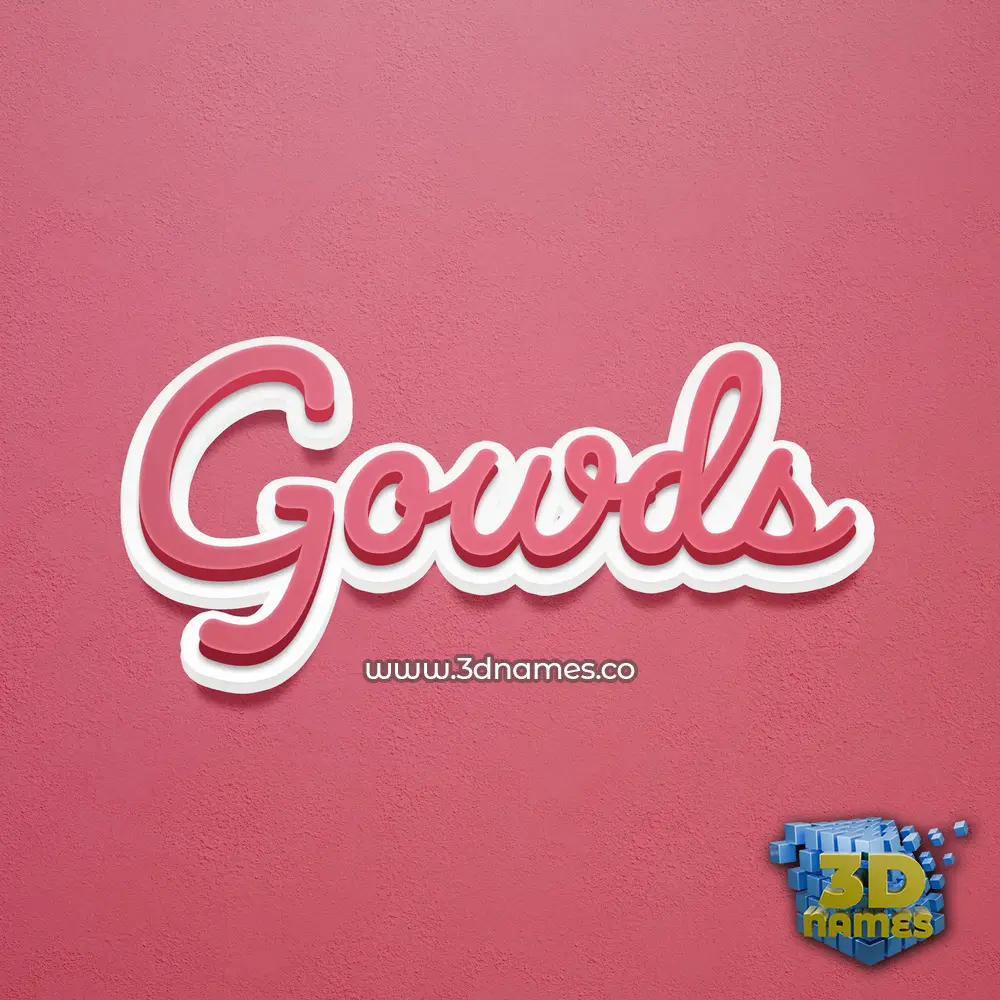 gowds in Red Scribble style - 3D name wallpaper