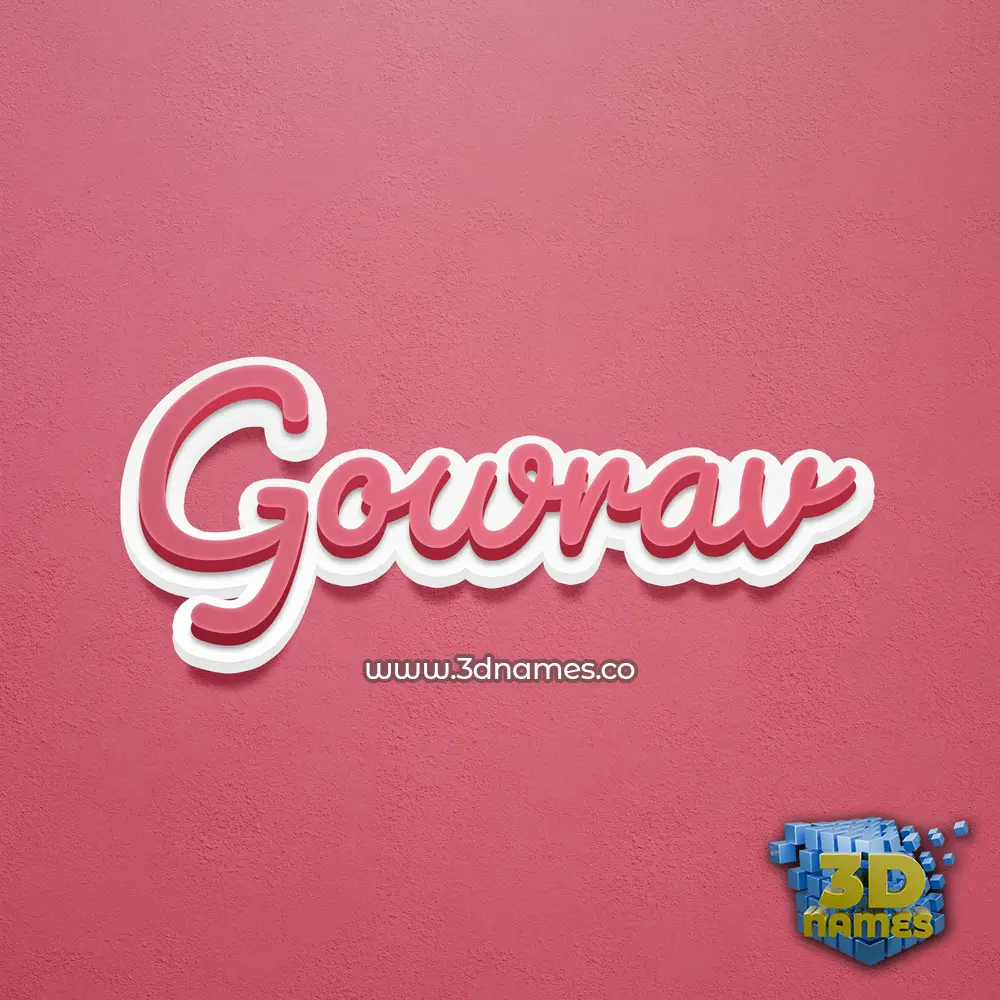 gowrav in Red Scribble style - 3D name wallpaper